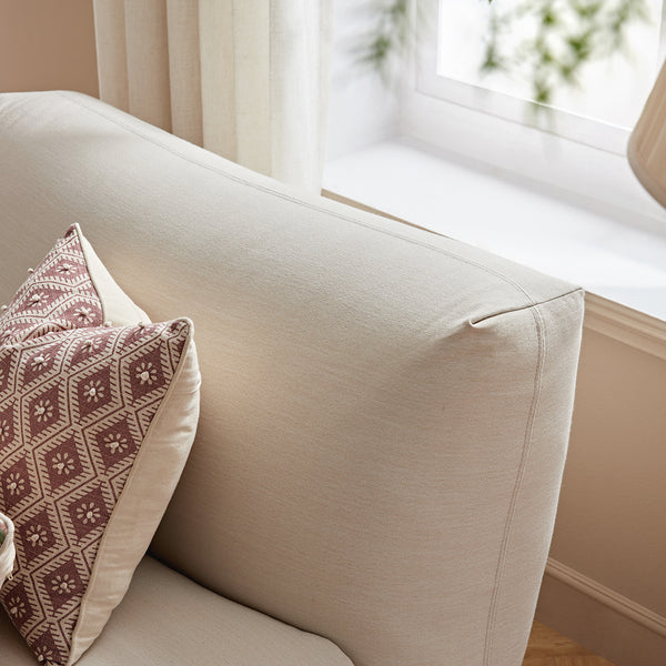 Carlyle Beige Cotton Blend Modular Sofa, Side Seat