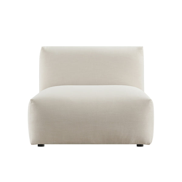 Carlyle Beige Cotton Blend Modular Sofa, Armless Seat
