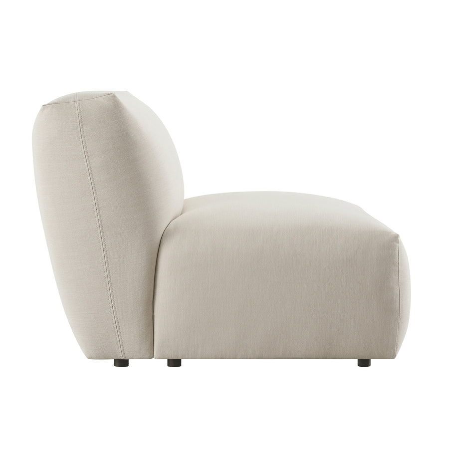 Carlyle Beige Cotton Blend Modular Sofa, Armless Seat
