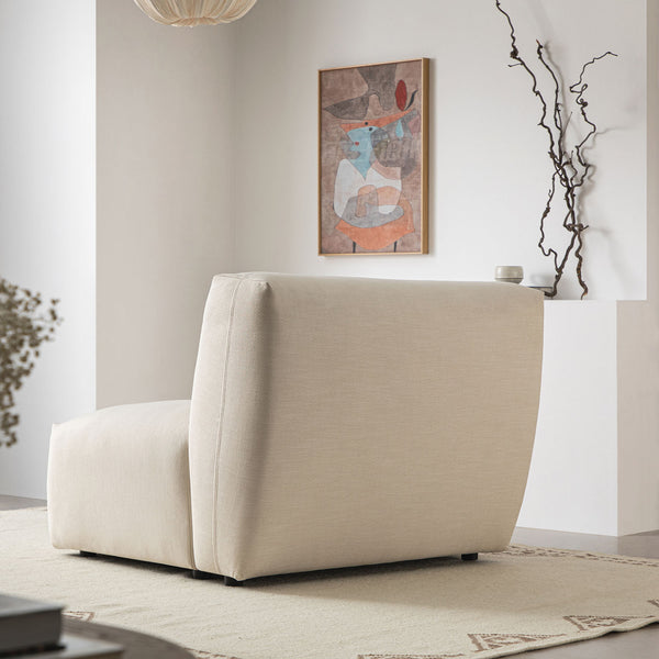 Carlyle Beige Cotton Blend Modular Sofa, Armless Seat