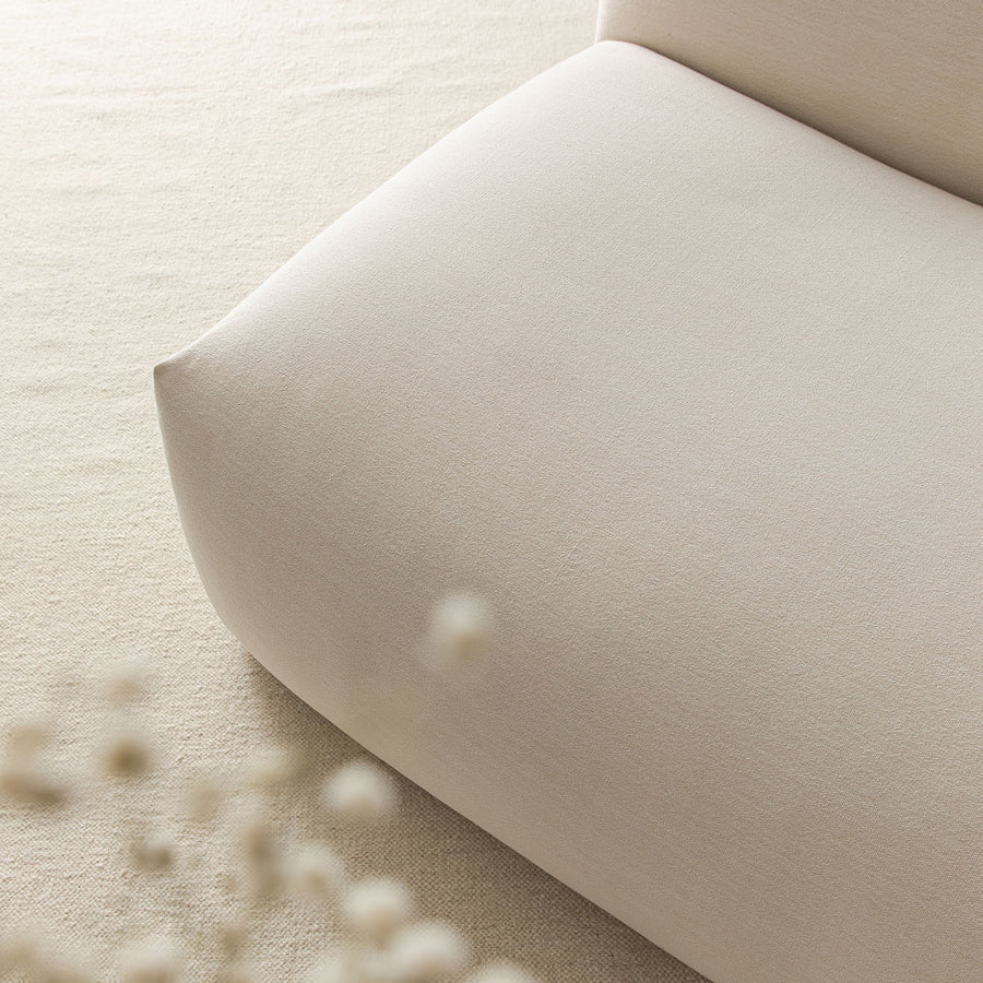 Carlyle Beige Cotton Blend Modular Sofa, Armless Seat