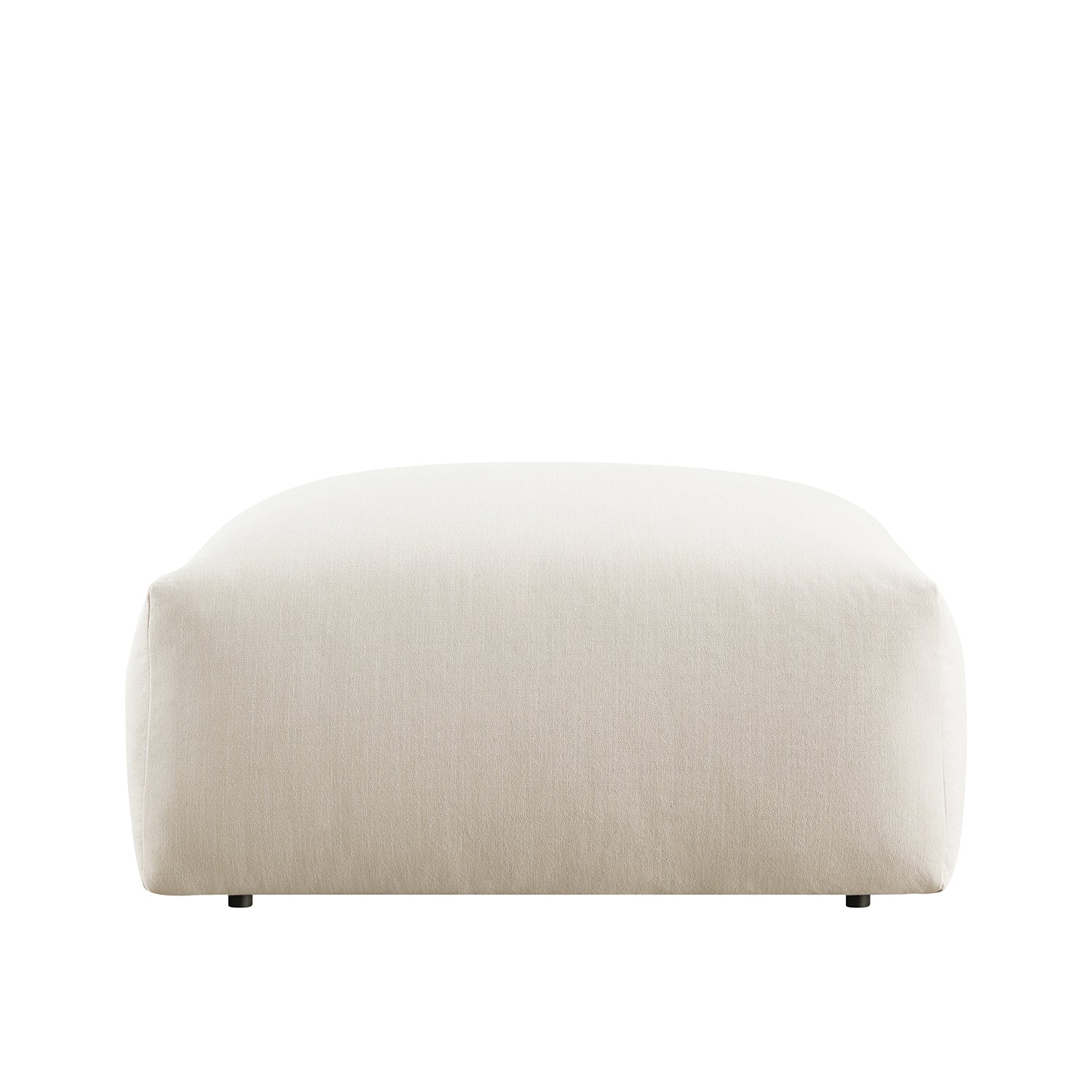 Carlyle Beige Cotton Blend Modular Sofa, Stool