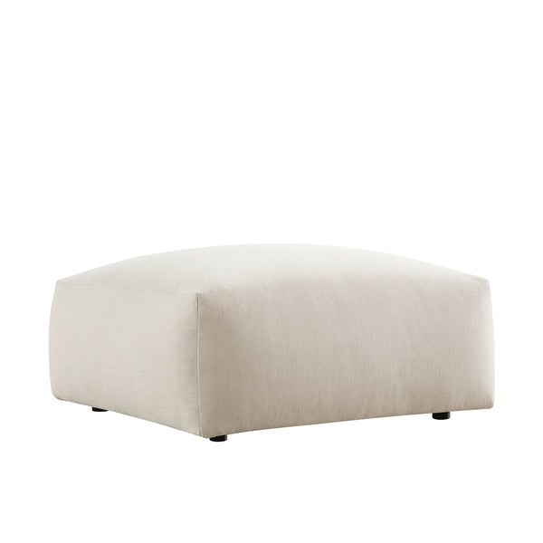 Carlyle Beige Cotton Blend Modular Sofa, Stool