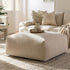 Carlyle Beige Cotton Blend Modular Sofa, Stool
