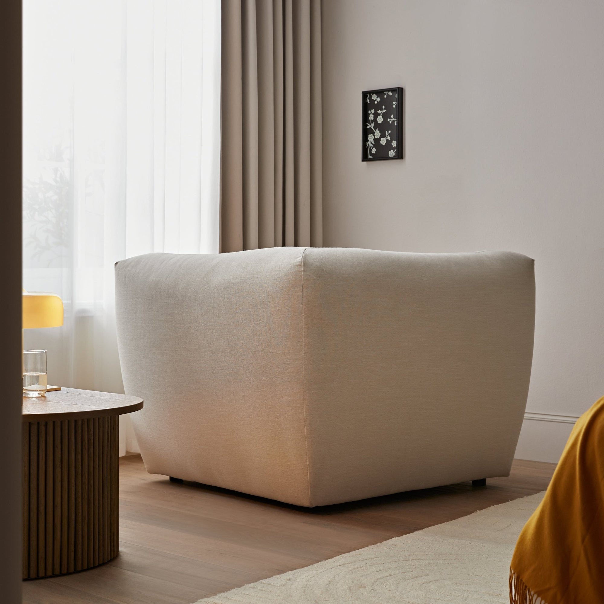 Carlyle Beige Cotton Blend Modular Sofa, Corner Seat