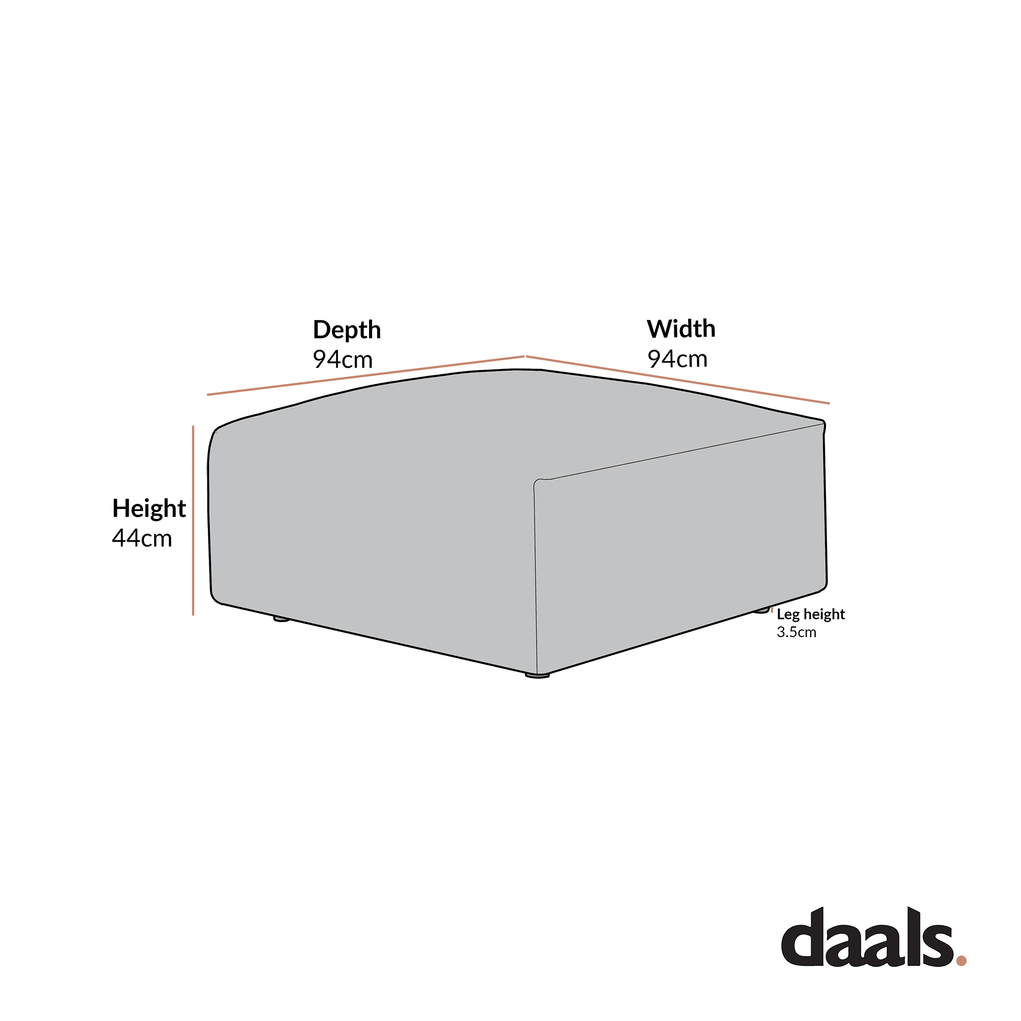 Carlyle Beige Cotton Blend Modular Sofa, Stool