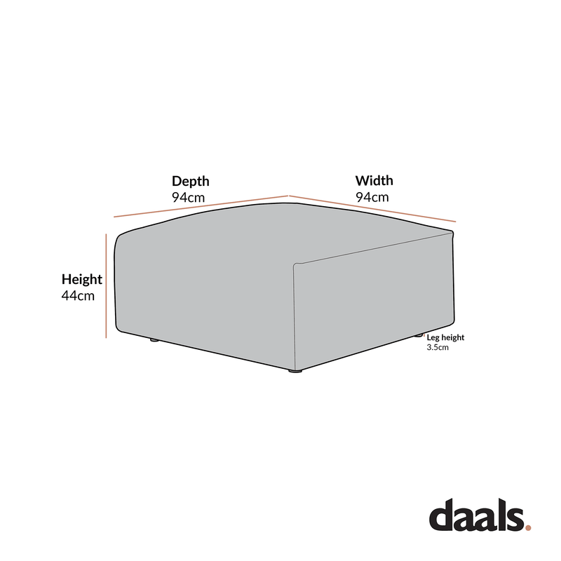 Carlyle Beige Cotton Blend Modular Sofa, Stool