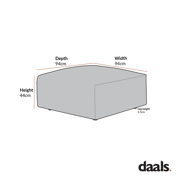 Carlyle Beige Cotton Blend Modular Sofa, Stool