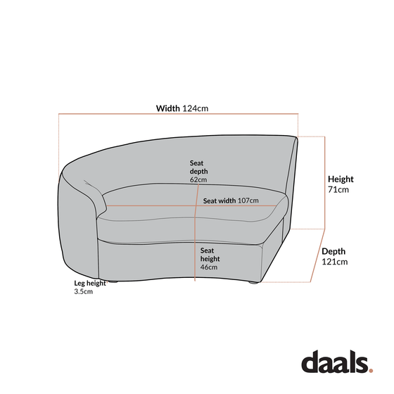 Rubens Beige Linen Blend Modular Sofa, Left Arm Seat