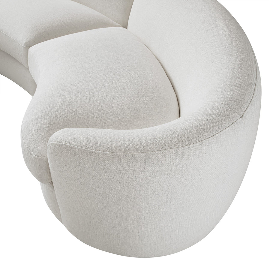 Rubens Beige Linen Blend 3-Piece Curved Modular Sofa - daals