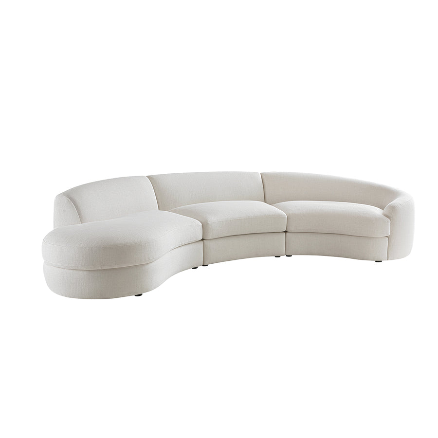 Rubens Beige Linen Blend 3-Piece Left Open Modular Sofa - daals