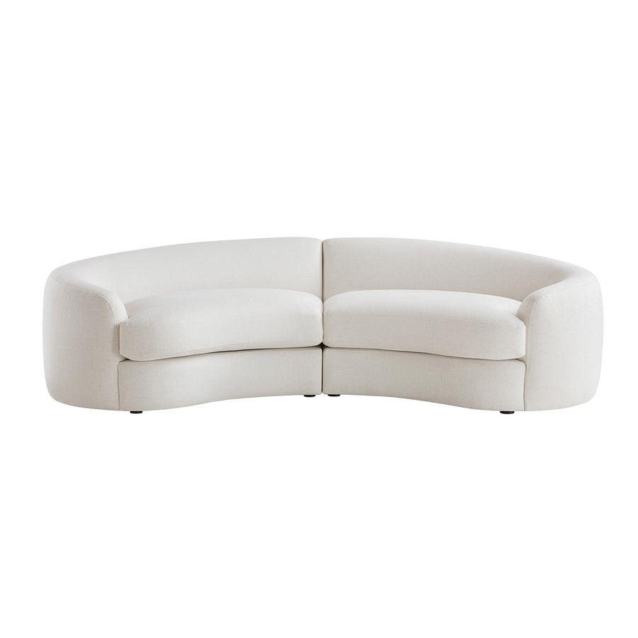Rubens Beige Linen Blend 2-Piece Curved Modular Sofa - daals