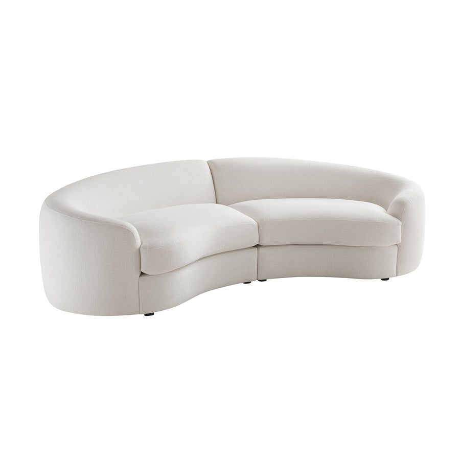 Rubens Beige Linen Blend 2-Piece Curved Modular Sofa - daals