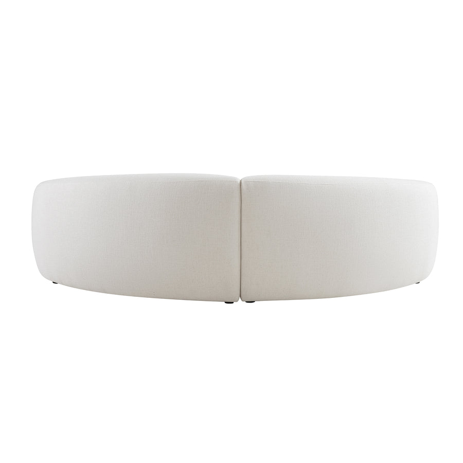 Rubens Beige Linen Blend 2-Piece Curved Modular Sofa - daals