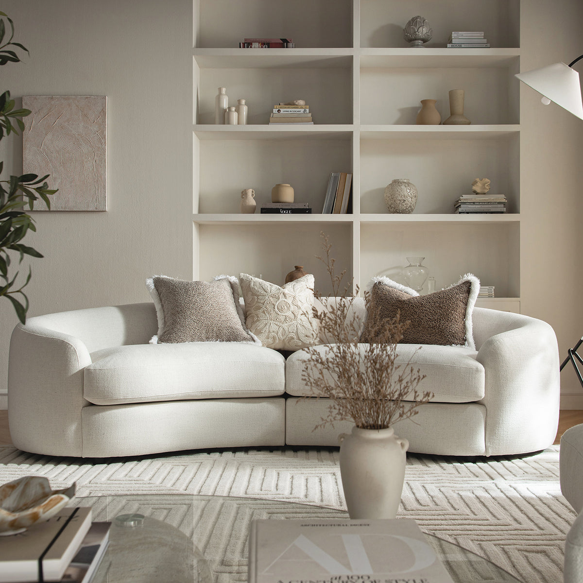 Rubens Beige Linen Blend Modular Sofa