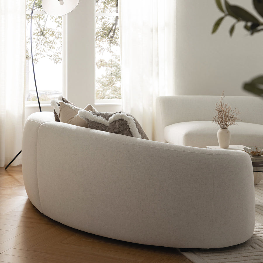 Rubens Beige Linen Blend 2-Piece Curved Modular Sofa - daals