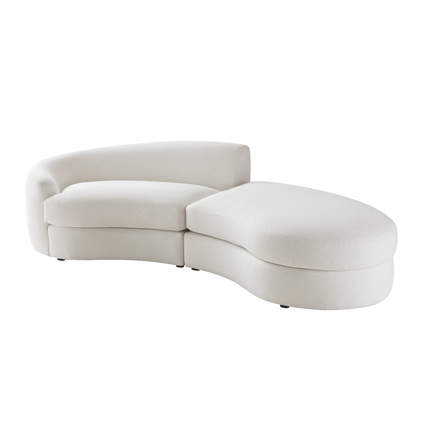 Rubens Beige Linen Blend 2-Piece Right Chaise Modular Sofa - daals