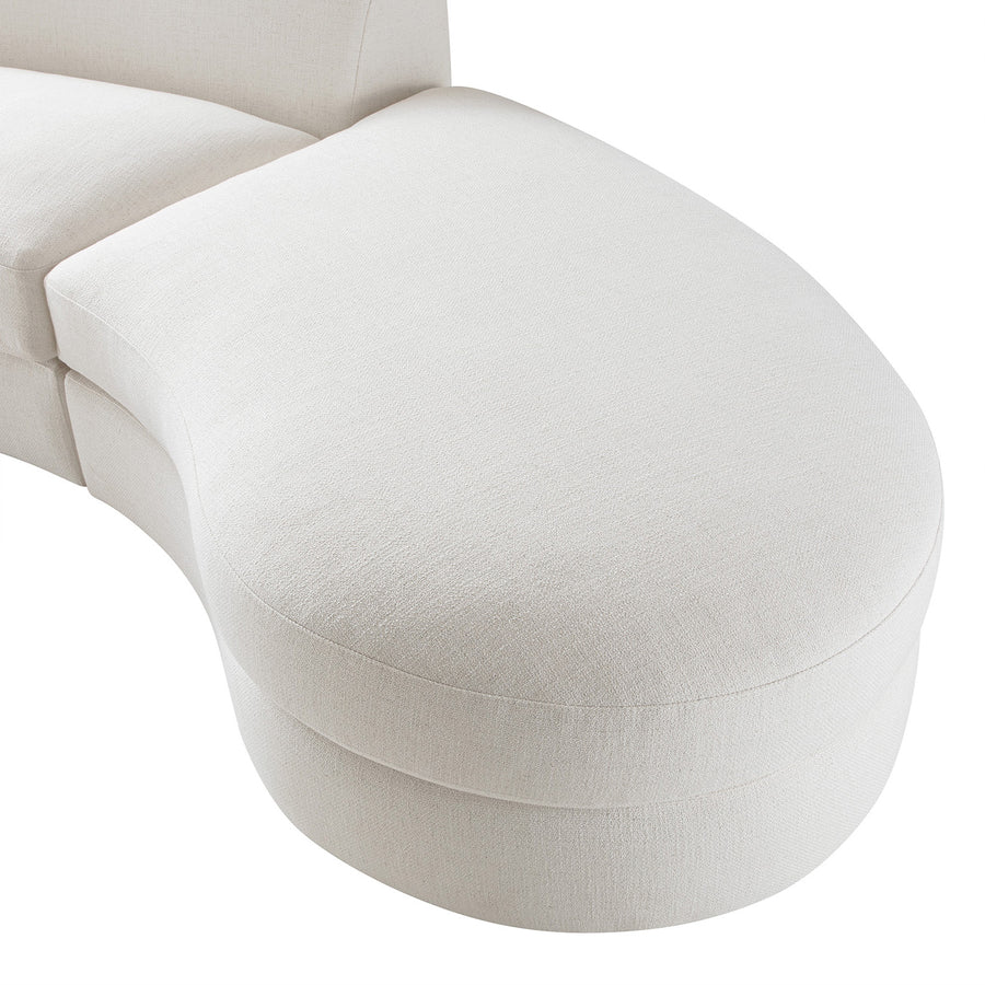 Rubens Beige Linen Blend 2-Piece Right Chaise Modular Sofa - daals