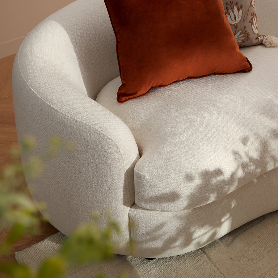 Rubens Beige Linen Blend Modular Sofa, Left Arm Seat - daals