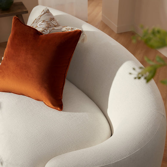 Rubens Beige Linen Blend Modular Sofa, Right Arm Seat