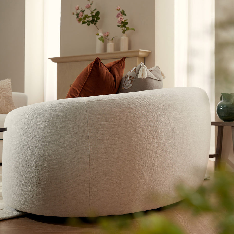 Rubens Beige Linen Blend Modular Sofa, Right Arm Seat - daals