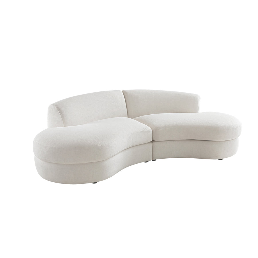 Rubens Beige Linen Blend 2-Piece Armless Modular Sofa - daals
