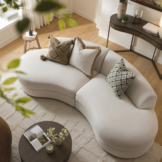 Rubens Beige Linen Blend 2-Piece Armless Modular Sofa