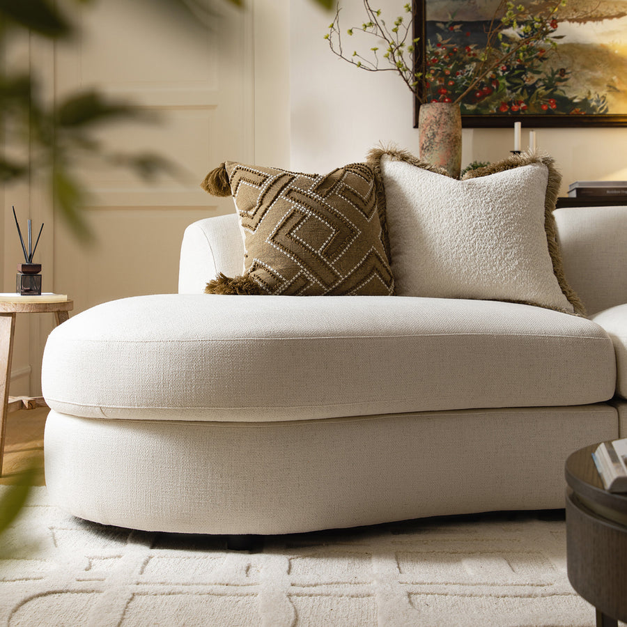 Rubens Beige Linen Blend 2-Piece Armless Modular Sofa - daals