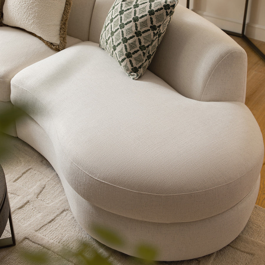 Rubens Beige Linen Blend 2-Piece Armless Modular Sofa - daals