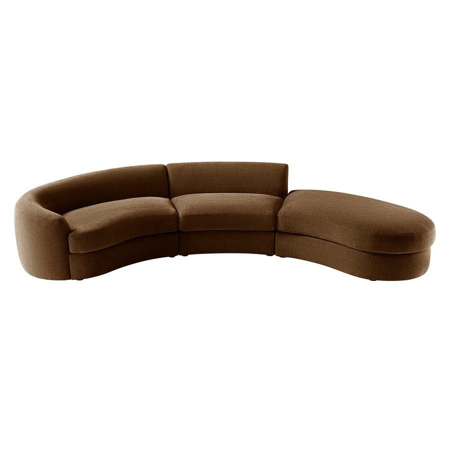 Rubens Tobacco Weave 3-Piece Right Chaise Modular Sofa - daals