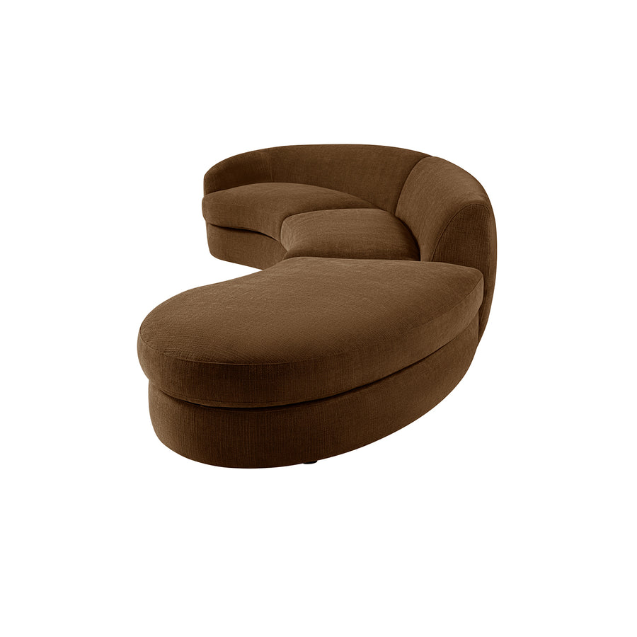 Rubens Tobacco Weave 3-Piece Right Chaise Modular Sofa - daals