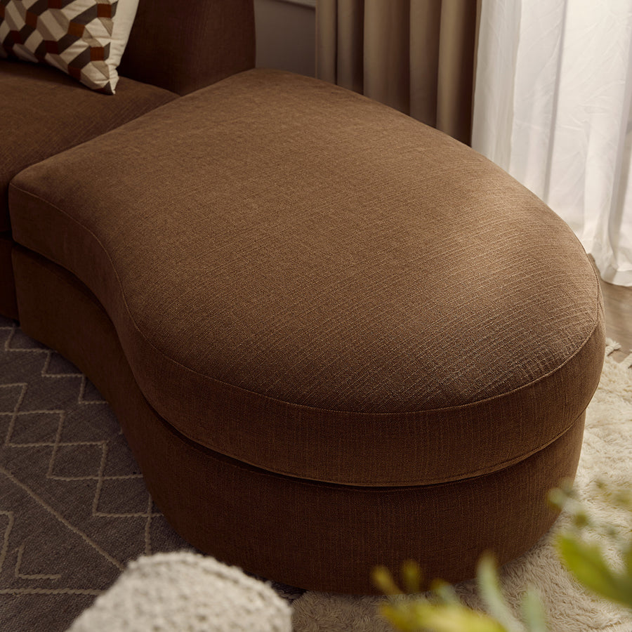 Rubens Tobacco Weave 3-Piece Right Chaise Modular Sofa - daals