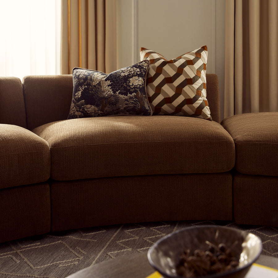 Rubens Tobacco Weave 3-Piece Right Chaise Modular Sofa - daals