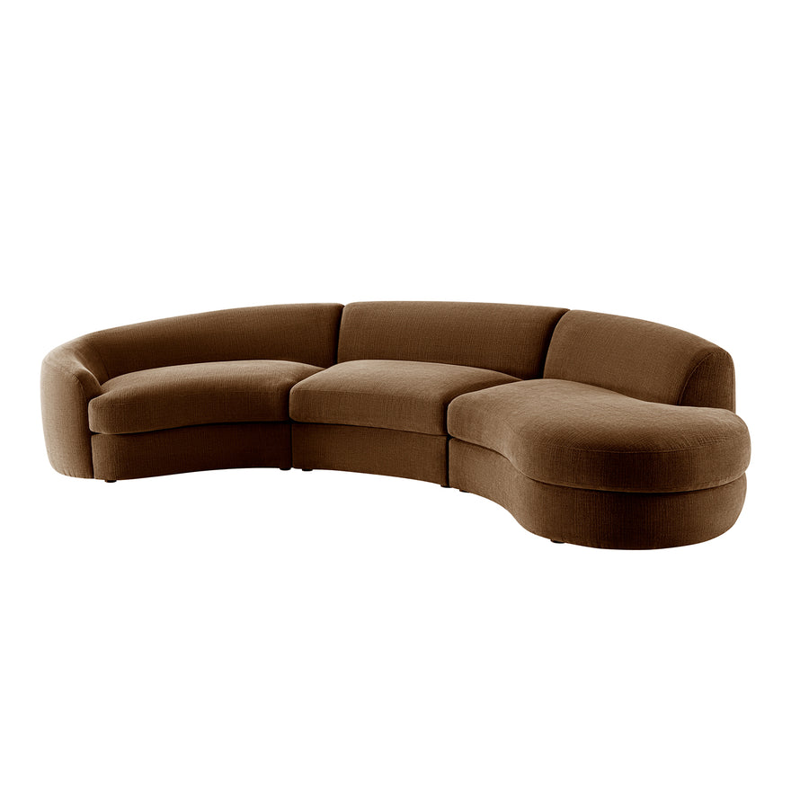 Rubens Tobacco Weave 3-Piece Right Open Modular Sofa - daals