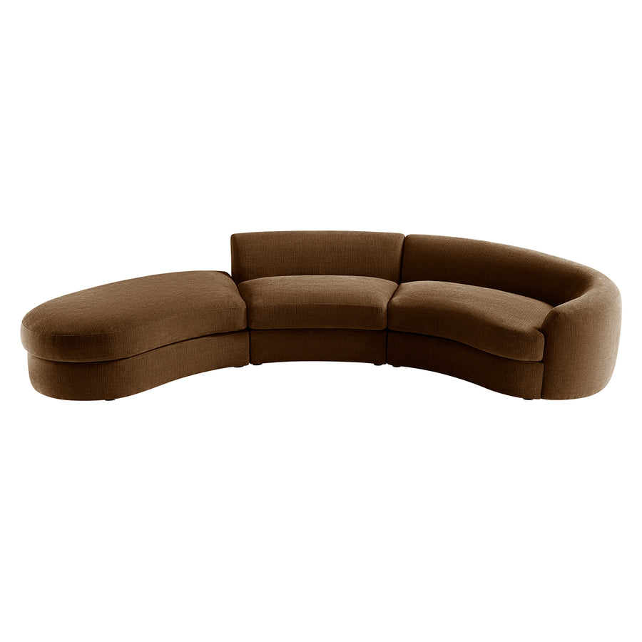 Rubens Tobacco Weave 3-Piece Left Chaise Modular Sofa - daals