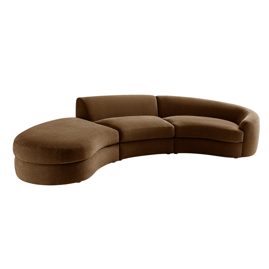 Rubens Tobacco Weave 3-Piece Left Chaise Modular Sofa - daals