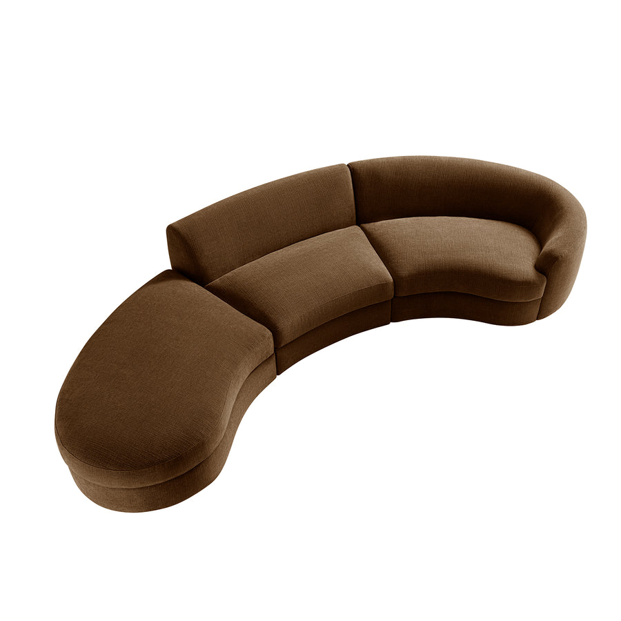 Rubens Tobacco Weave 3-Piece Left Chaise Modular Sofa - daals