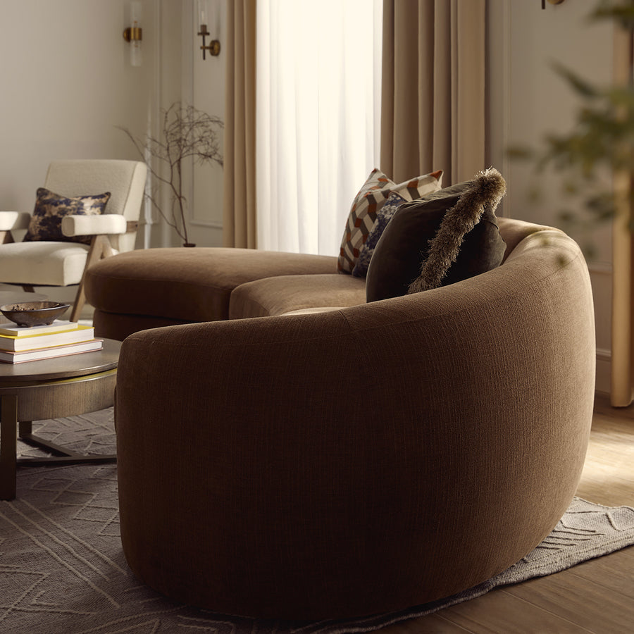 Rubens Tobacco Weave 3-Piece Left Chaise Modular Sofa - daals