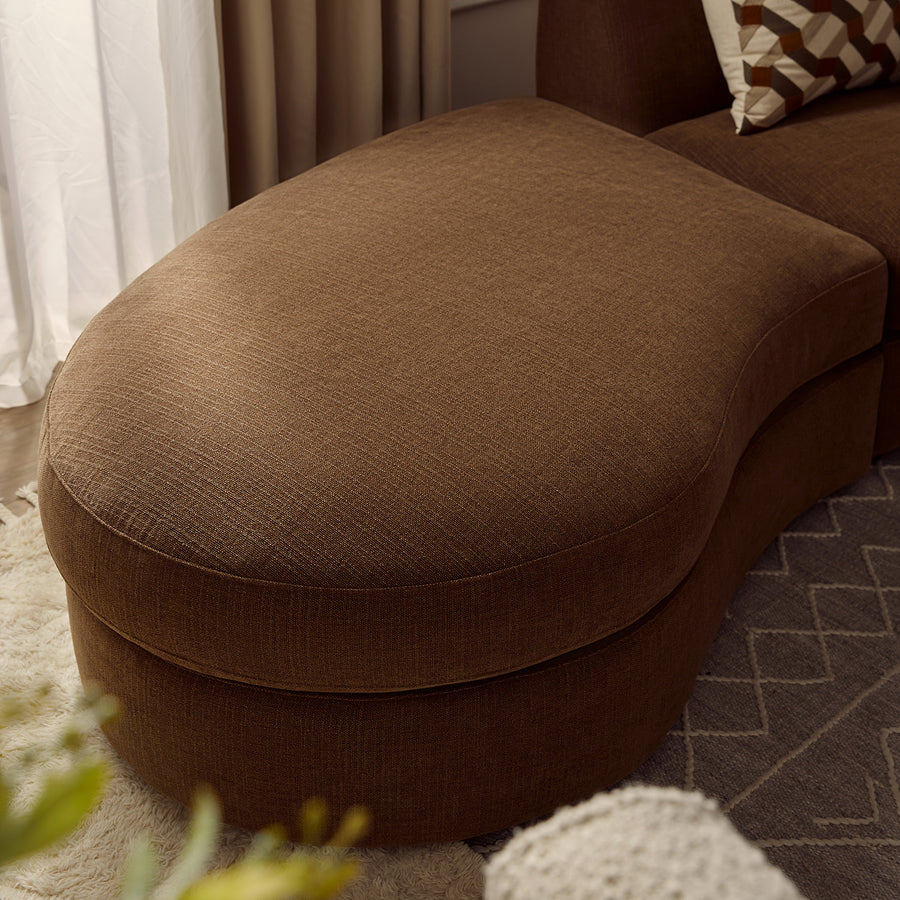 Rubens Tobacco Weave 3-Piece Left Chaise Modular Sofa - daals