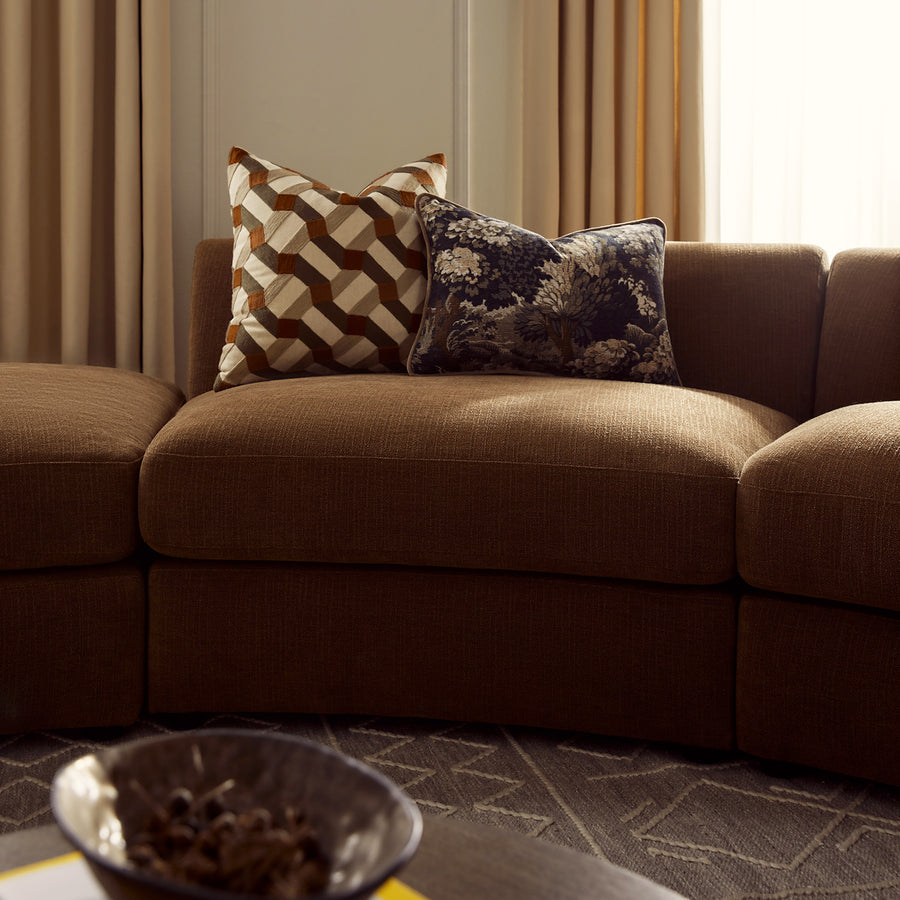 Rubens Tobacco Weave 3-Piece Left Chaise Modular Sofa - daals