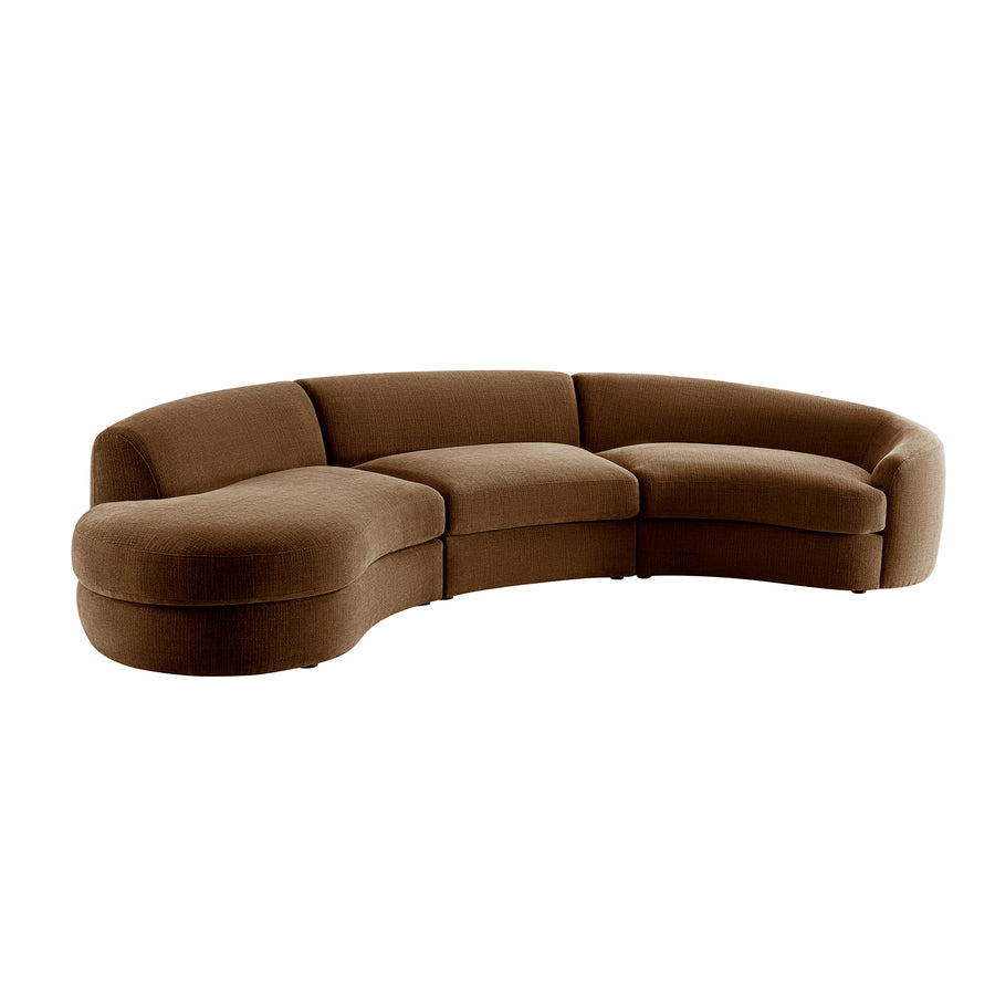 Rubens Tobacco Weave 3-Piece Left Open Modular Sofa - daals