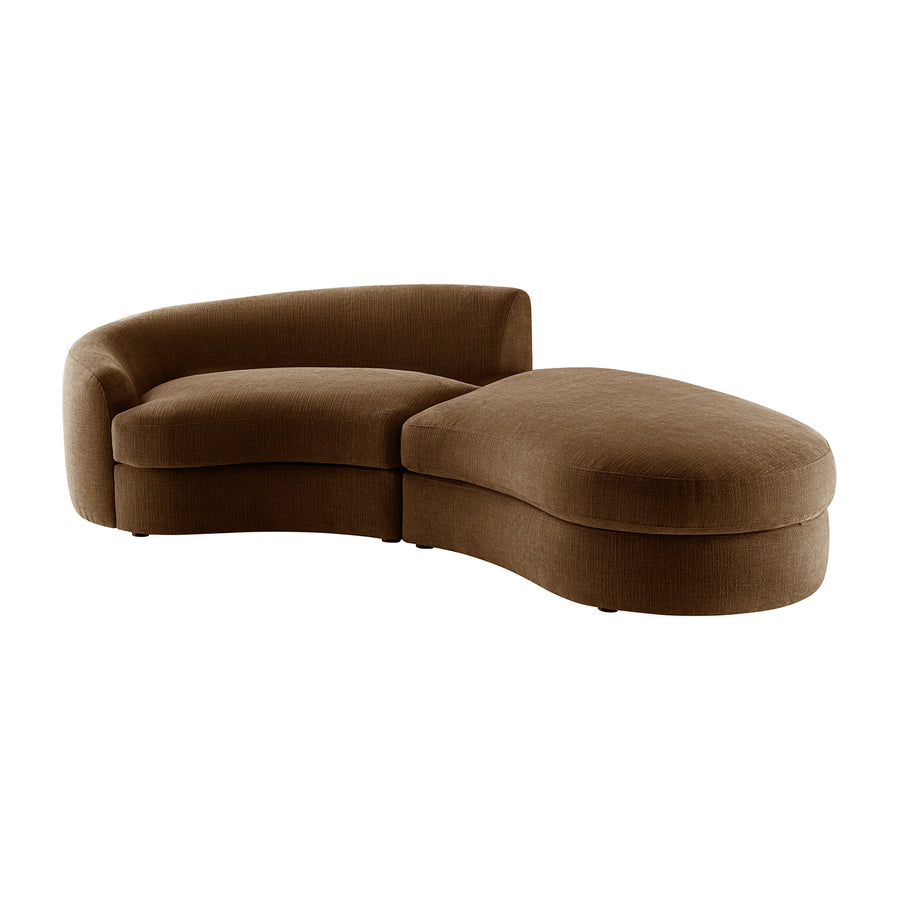Rubens Tobacco Weave 2-Piece Right Chaise Modular Sofa - daals