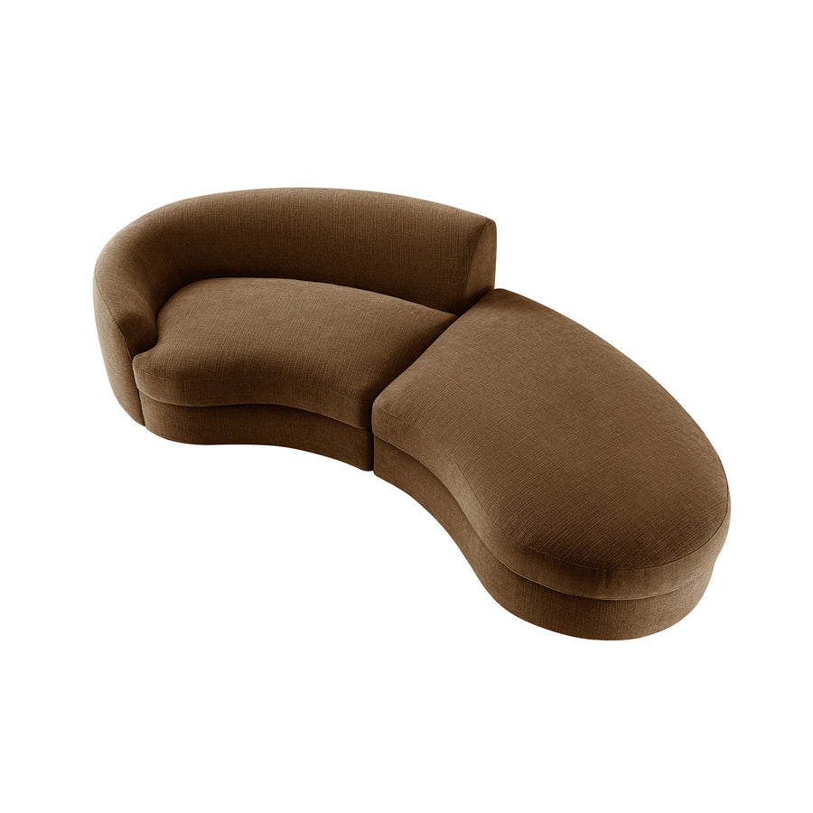 Rubens Tobacco Weave 2-Piece Right Chaise Modular Sofa - daals