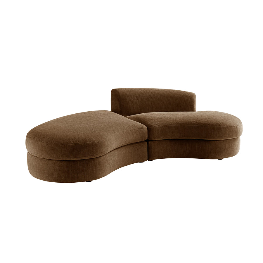 Rubens Tobacco Weave 2-Piece Left Chaise Right Open-End Modular Sofa - daals