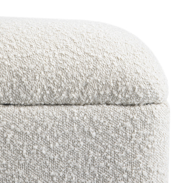 Magda Fold-Out Small Double Bed in an Ottoman, Beige Boucle