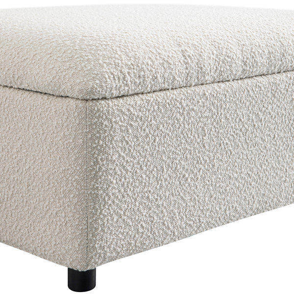 Magda Fold-Out Single Bed in an Ottoman, Beige Boucle