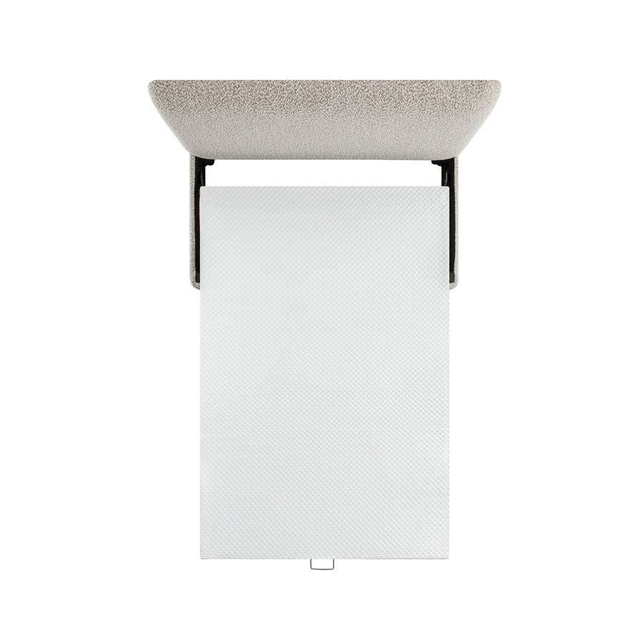 Magda Fold-Out Small Double Bed in an Ottoman, Mist Grey Boucle