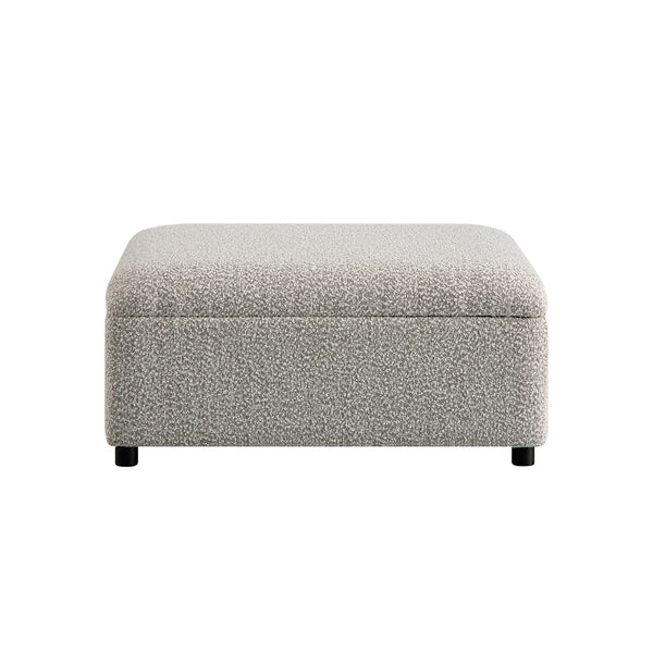 Magda Fold-Out Single Bed in an Ottoman, Mist Grey Boucle