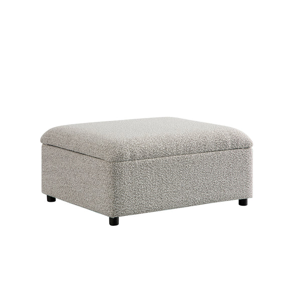 Magda Fold-Out Single Bed in an Ottoman, Mist Grey Boucle