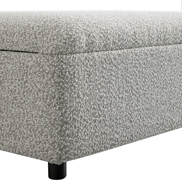 Magda Fold-Out Single Bed in an Ottoman, Mist Grey Boucle